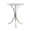 Eloise Round Accent Table with Curved Legs Chrome - Furniture Now (CA)