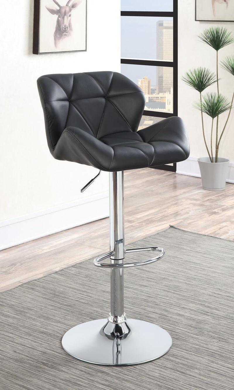 Berrington Adjustable Bar Stools Chrome and Black (Set of 2) - Furniture Now (CA)