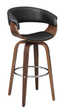 Zion Upholstered Swivel Bar Stool Walnut and Black - Furniture Now (CA)