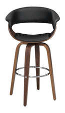 Zion Upholstered Swivel Bar Stool Walnut and Black - Furniture Now (CA)