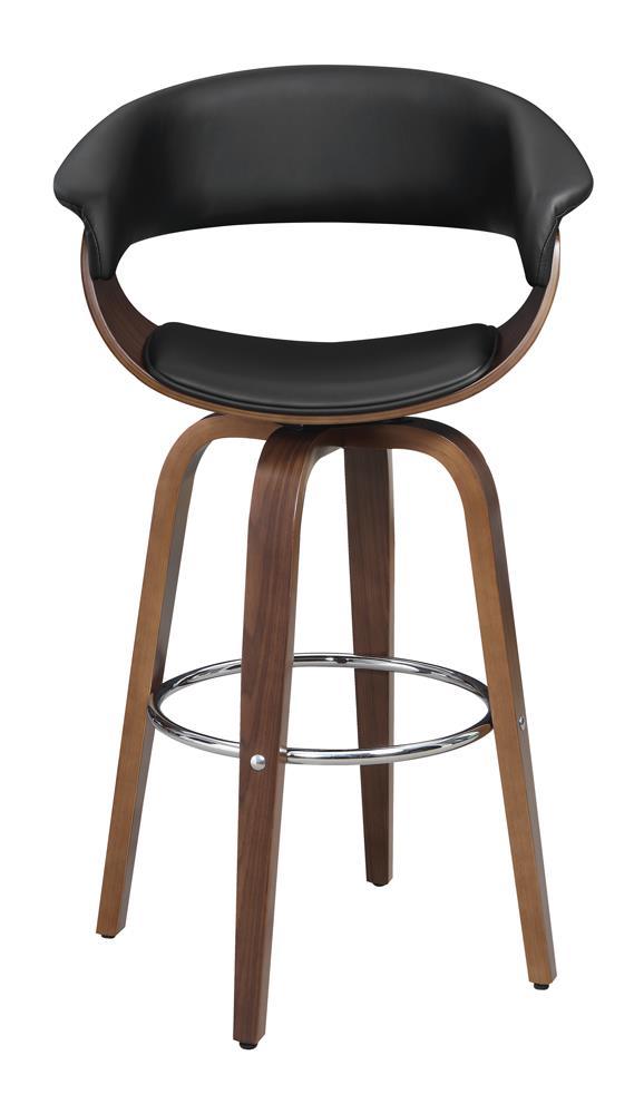 Zion Upholstered Swivel Bar Stool Walnut and Black - Furniture Now (CA)