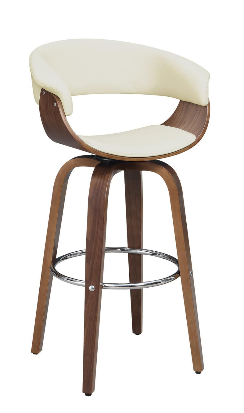 Zion Upholstered Swivel Bar Stool Walnut and Ecru - Furniture Now (CA)