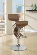 Covina Adjustable Bar Stool Walnut and Chrome - Furniture Now (CA)