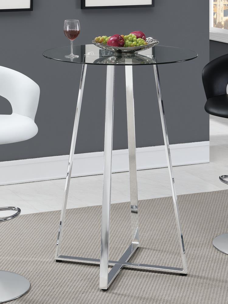 Zanella Glass Top Bar Table Chrome - Furniture Now (CA)