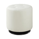 Bowman Round Upholstered Ottoman White - Furniture Now (CA)