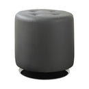 Bowman Round Upholstered Ottoman Grey - Furniture Now (CA)