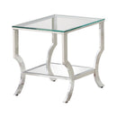 Saide Square End Table with Mirrored Shelf Chrome - Furniture Now (CA)