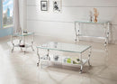Saide Rectangular Coffee Table with Mirrored Shelf Chrome - Furniture Now (CA)