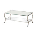 Saide Rectangular Coffee Table with Mirrored Shelf Chrome - Furniture Now (CA)