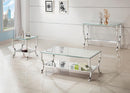 Saide Rectangular Sofa Table with Mirrored Shelf Chrome - Furniture Now (CA)