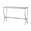 Saide Rectangular Sofa Table with Mirrored Shelf Chrome - Furniture Now (CA)