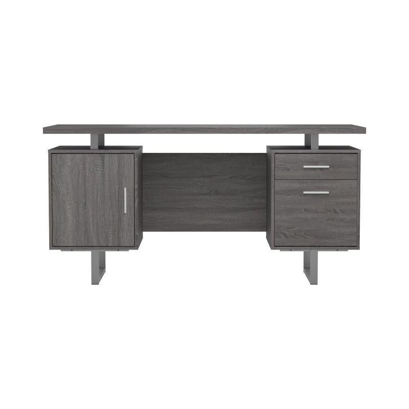 Lawtey Floating Top Office Desk Weathered Grey - Furniture Now (CA)
