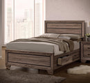 Kauffman California King, E.king, & Queen Panel Bed Washed Taupe - Furniture Now (CA)