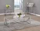 Lille Glass Top Rectangular Sofa Table Accents Chrome - Furniture Now (CA)