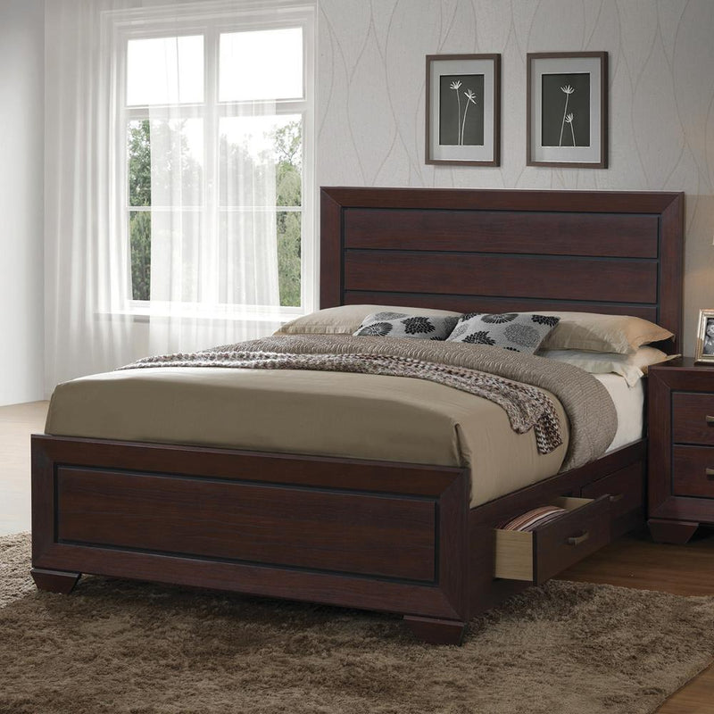 Kauffman California King, Eastren King, & Queen Panel Bed Dark Cocoa - Furniture Now (CA)