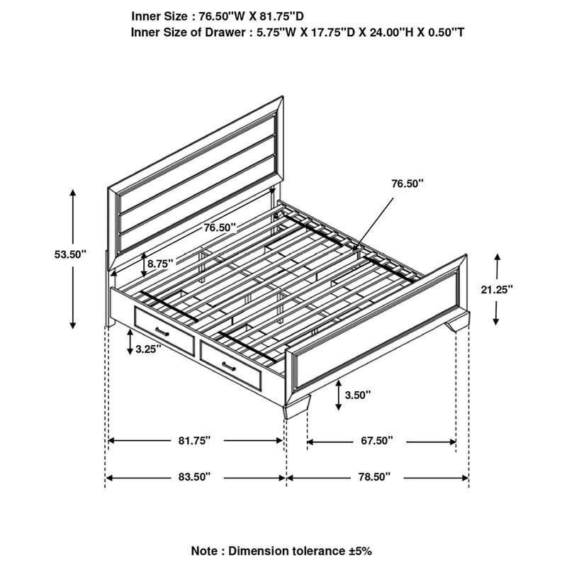 Kauffman California King, Eastren King, & Queen Panel Bed Dark Cocoa - Furniture Now (CA)