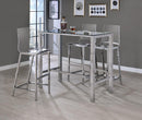 Tolbert Bar Table with Glass Top Chrome - Furniture Now (CA)