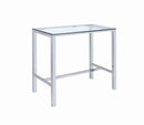 Tolbert Bar Table with Glass Top Chrome - Furniture Now (CA)