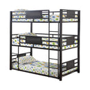Rogen Twin Triple Bunk Bed Dark Bronze - Furniture Now (CA)