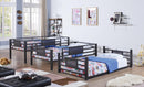 Rogen Twin Triple Bunk Bed Dark Bronze - Furniture Now (CA)
