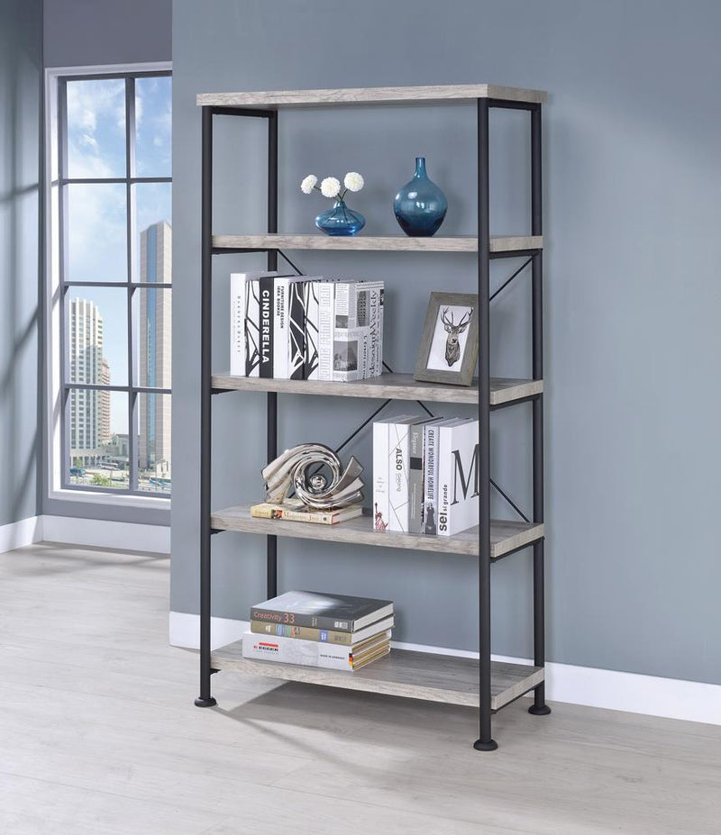 Analiese 4-shelf Open Bookcase Grey Driftwood - Furniture Now (CA)