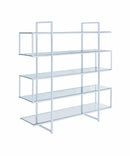 Elmer 5-shelf Bookcase Chrome and Clear - Furniture Now (CA)