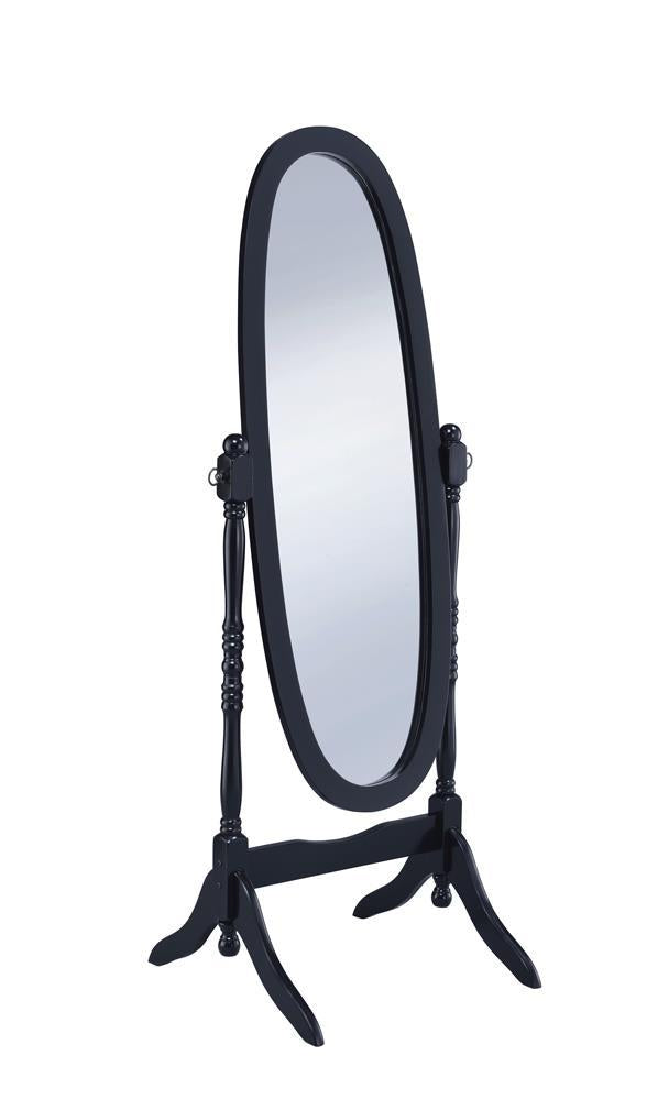 Cabot Rectangular Cheval Mirror with Arched Top Black - Furniture Now (CA)