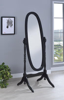 Cabot Rectangular Cheval Mirror with Arched Top Black - Furniture Now (CA)