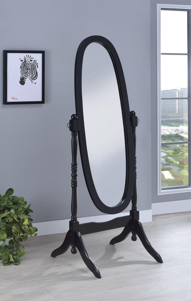 Cabot Rectangular Cheval Mirror with Arched Top Black - Furniture Now (CA)