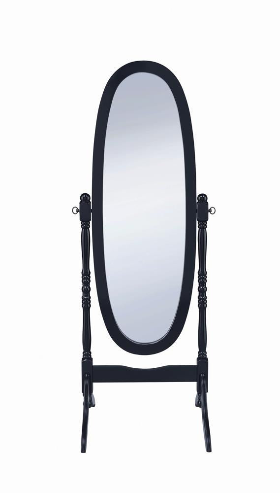 Foyet Oval Cheval Mirror Black - Furniture Now (CA)