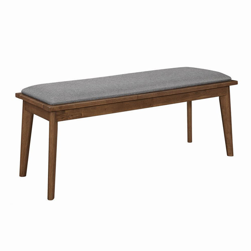 Alfredo Upholstered Dining Bench Grey and Natural Walnut - Furniture Now (CA)