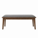 Alfredo Upholstered Dining Bench Grey and Natural Walnut - Furniture Now (CA)