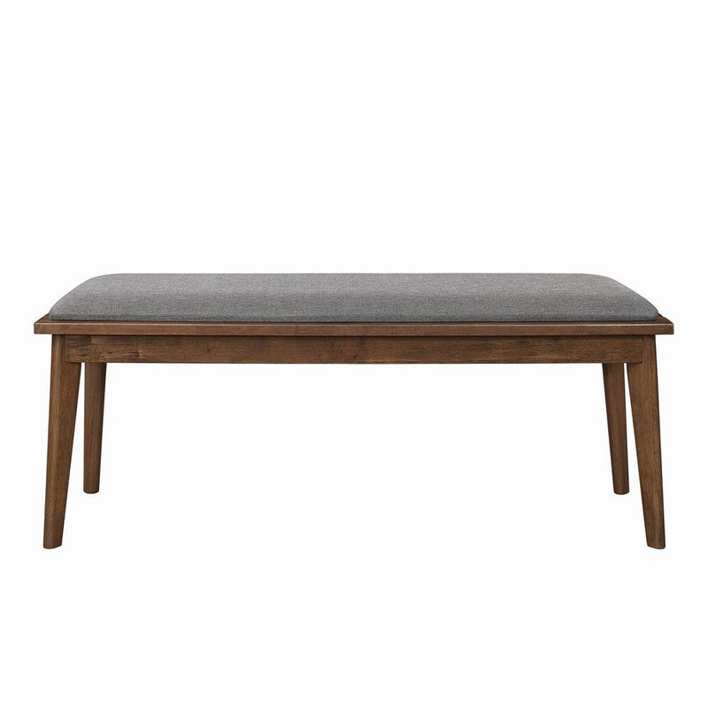 Alfredo Upholstered Dining Bench Grey and Natural Walnut - Furniture Now (CA)