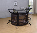 Dallas 2-shelf Home Bar Smoked and Black Glass - Furniture Now (CA)
