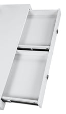 Gemma 2-drawer Writing Desk Glossy White and Chrome - Furniture Now (CA)