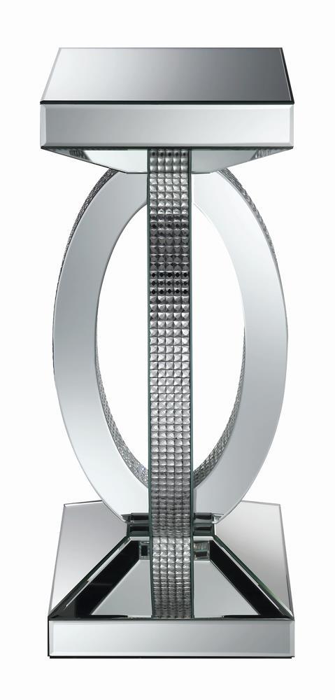 Amalia Square End Table with Lower Shelf Clear Mirror - Furniture Now (CA)