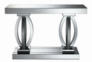 Amalia Rectangular Sofa Table with Shelf Clear Mirror - Furniture Now (CA)