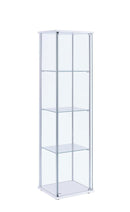 Bellatrix Rectangular 4-shelf Curio Cabinet White and Clear - Furniture Now (CA)