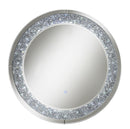 Lixue Round Wall Mirror with LED Lighting Silver - Furniture Now (CA)