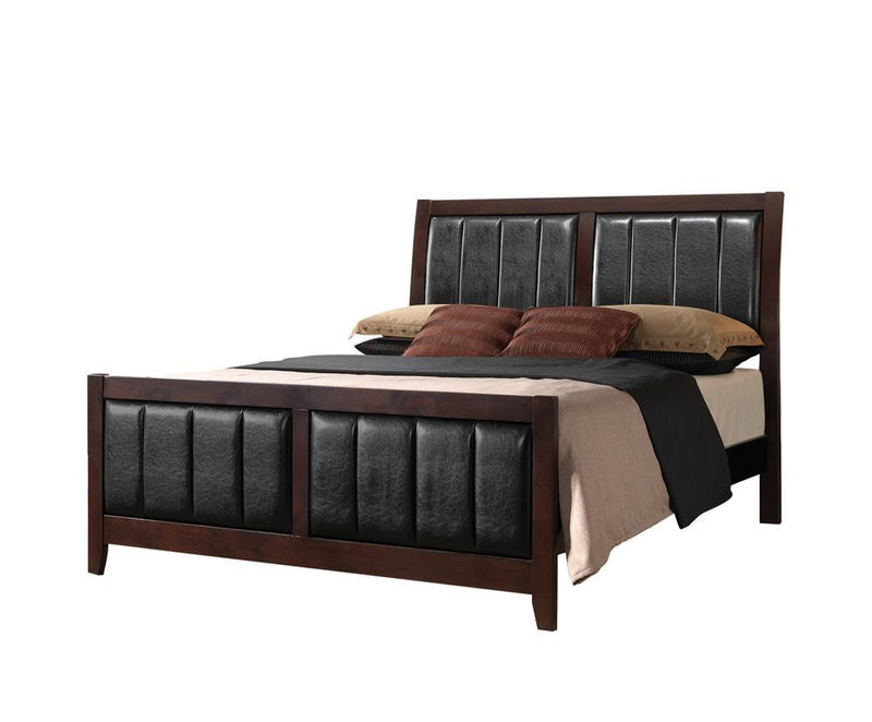 Carlton Full & Twin Upholstered Panel Bed Cappuccino and Black - Furniture Now (CA)
