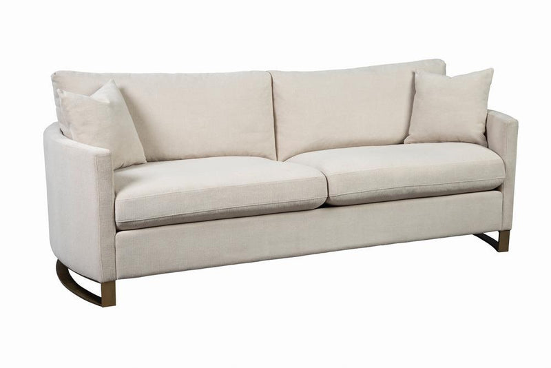 Corliss Upholstered Arched Arms Sofa Beige - Furniture Now (CA)