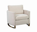 Corliss Upholstered Arched Arms Chair Beige - Furniture Now (CA)