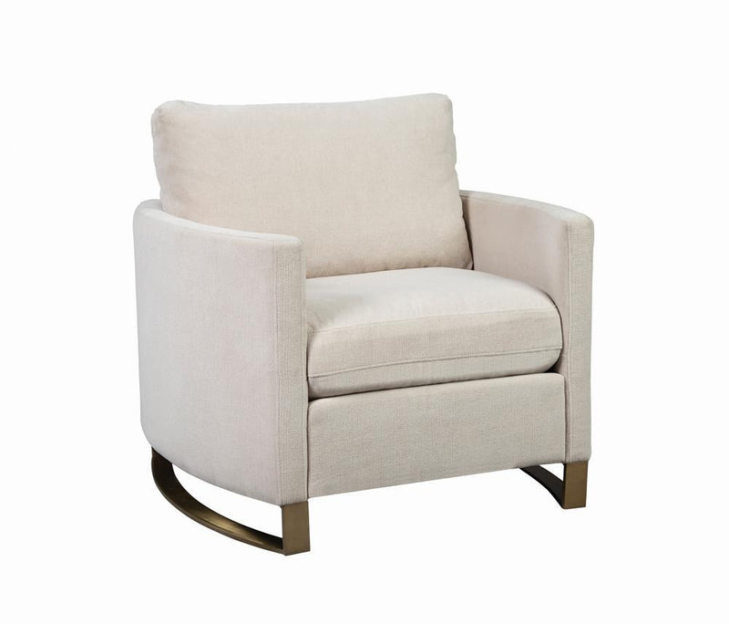 Corliss Upholstered Arched Arms Chair Beige - Furniture Now (CA)