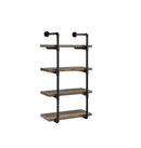 Elmcrest 24-inch Wall Shelf Black and Rustic Oak - Furniture Now (CA)