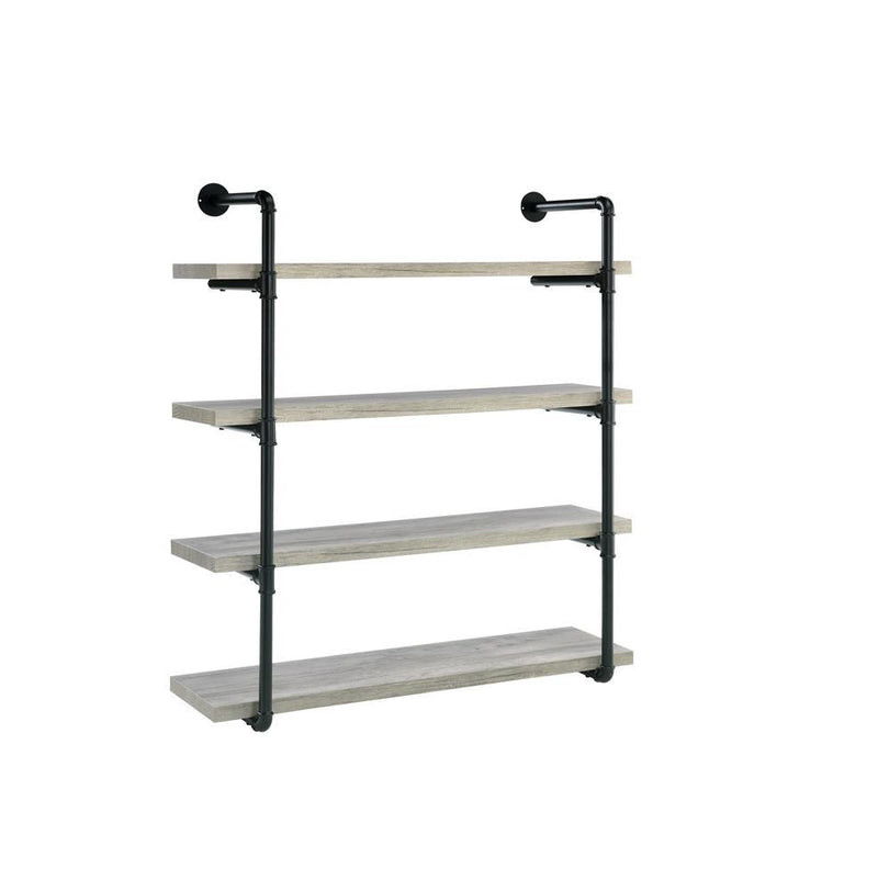 Elmcrest 40-inch Wall Shelf Black and Grey Driftwood - Furniture Now (CA)