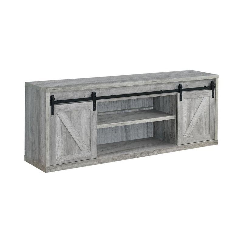Brockton 71-inch 3-shelf Sliding Doors TV Console Grey Driftwood - Furniture Now (CA)