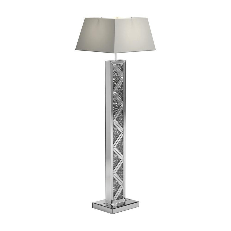 Carmen Geometric Base Floor Lamp Silver - Furniture Now (CA)