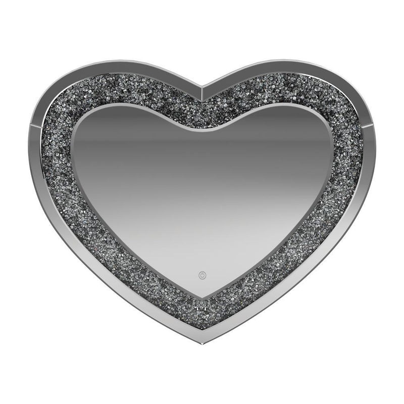Aiko Heart Shape Wall Mirror Silver - Furniture Now (CA)