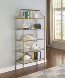 Serena 5-tier Tempered Glass Shelves Bookcase Matte Gold - Furniture Now (CA)