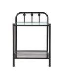 Livingston 1-shelf Nightstand with Glass Top Dark Bronze - Furniture Now (CA)